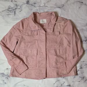 LOFT Linen Blend Pink Utility Jacket